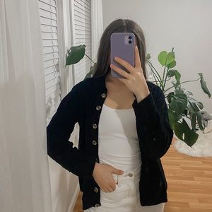 Black corduroy cardigan